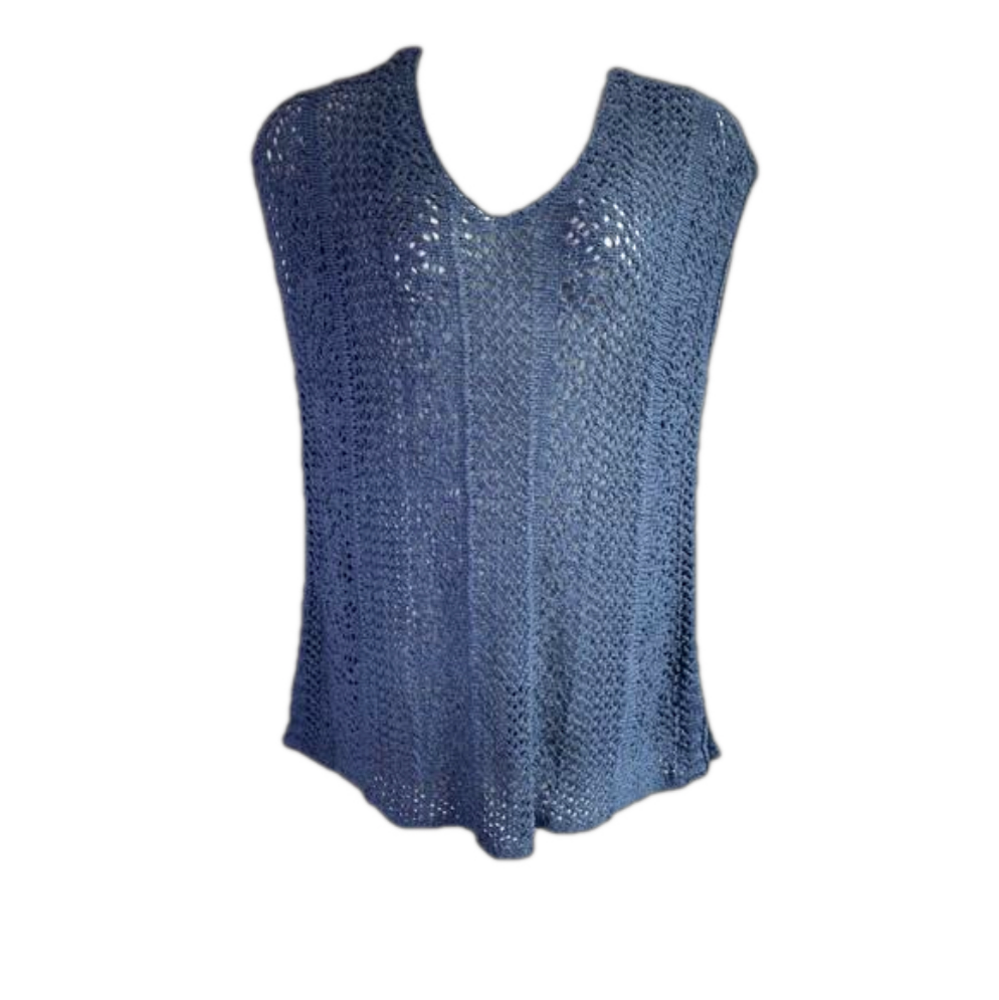 City Chic Indigo Blue Top Weave Bliss Loose Knit Sweater NWT Size 16 SKU0140